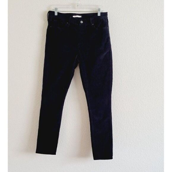 Levis 311 Shaping Skinny Corduroy Pants Black Midrise Jeans Women Size 32 - Picture 1 of 7